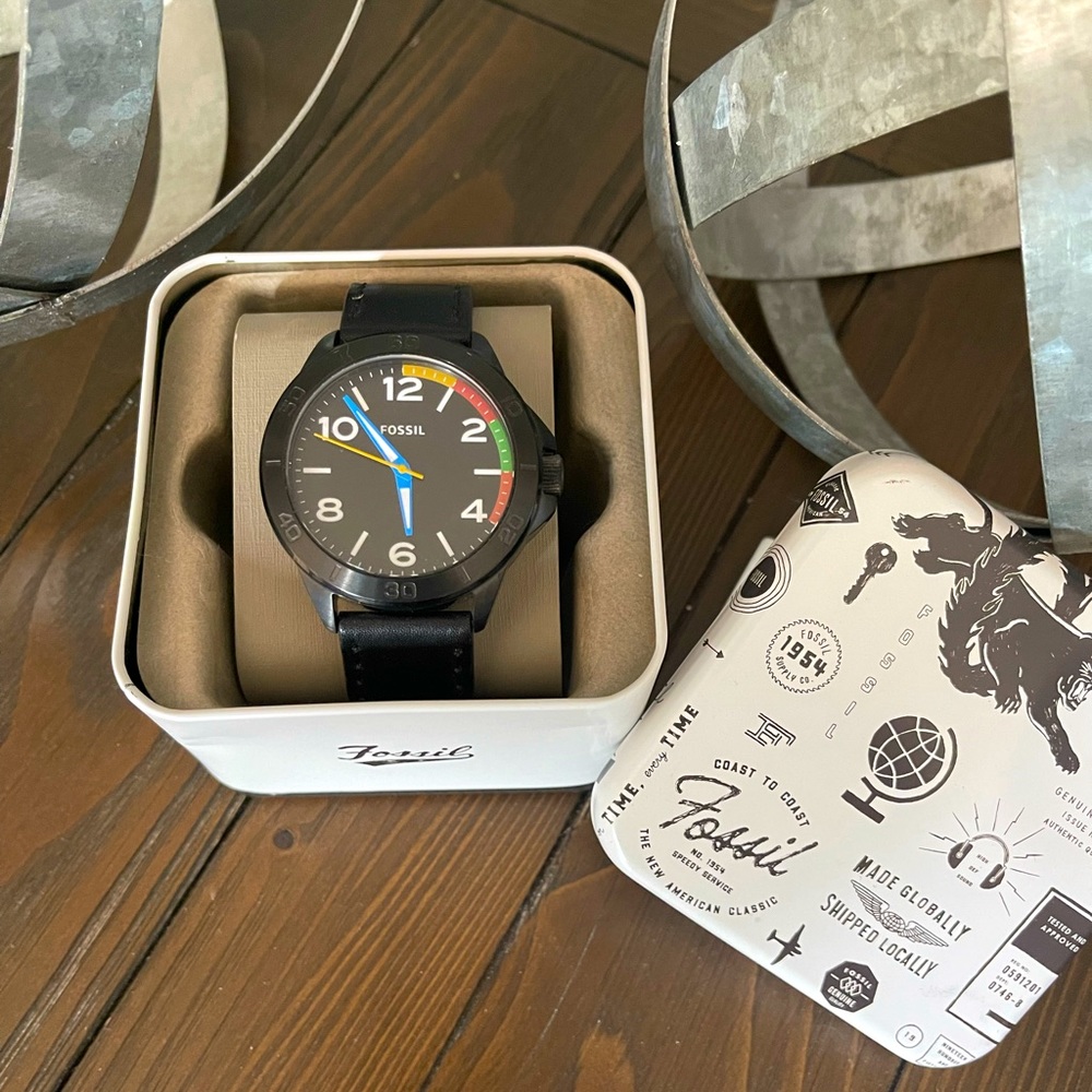 Fossil pride edition with black leather band